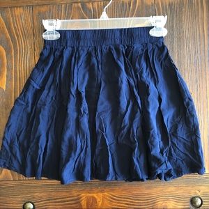 Brandy Melville Navy Blue Rayon Skater Skirt